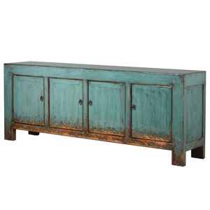 Eclectic Turquoise Four Door Sideboard